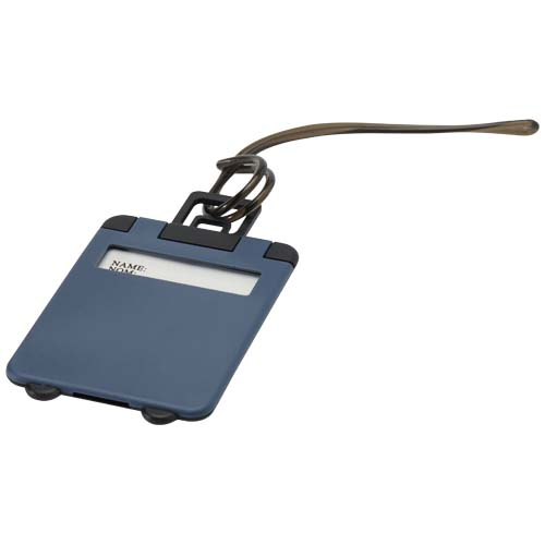 Étiquette bagage publicitaire plastique ABS avec fenêtre Traveler Bleu hale